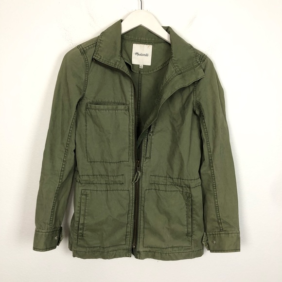 Madewell Fleet army green utility zip front jacket Size XS - Picture 2 of 6